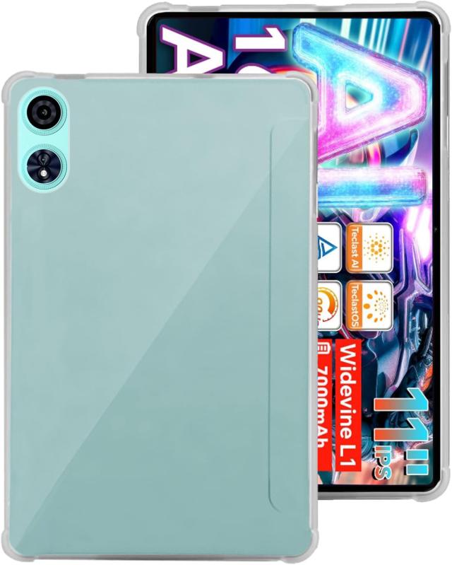 For Teclast P50AI ケース カバー 半透明ケース【JYJIEJIE】タブレット 保護カバー TPU素材 タッチペン収納機能 充電対応 耐衝撃 軽量 薄型 黄変防止 傷つけ防止 指紋防止 全面保護カバー
