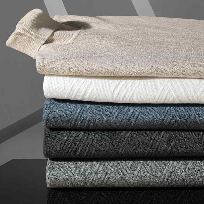 ニット メンズ 男性用 タートルネック セーター 裏起毛 厚手 リブ 長袖 トップス プルオーバー スリムフィット カジュアル 秋冬 白 黒 グレー