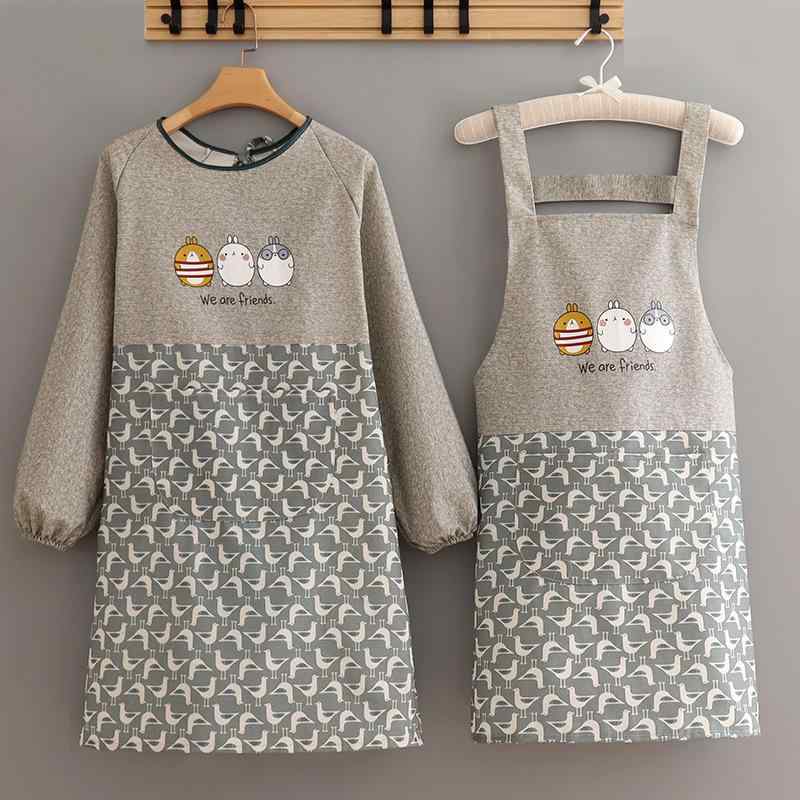 エプロン レディース メンズ 防水 厨房 竹節綿 帆布 厚手 耐摩耗性 スリーブ付き 防汚 カフェ DIY ガー..