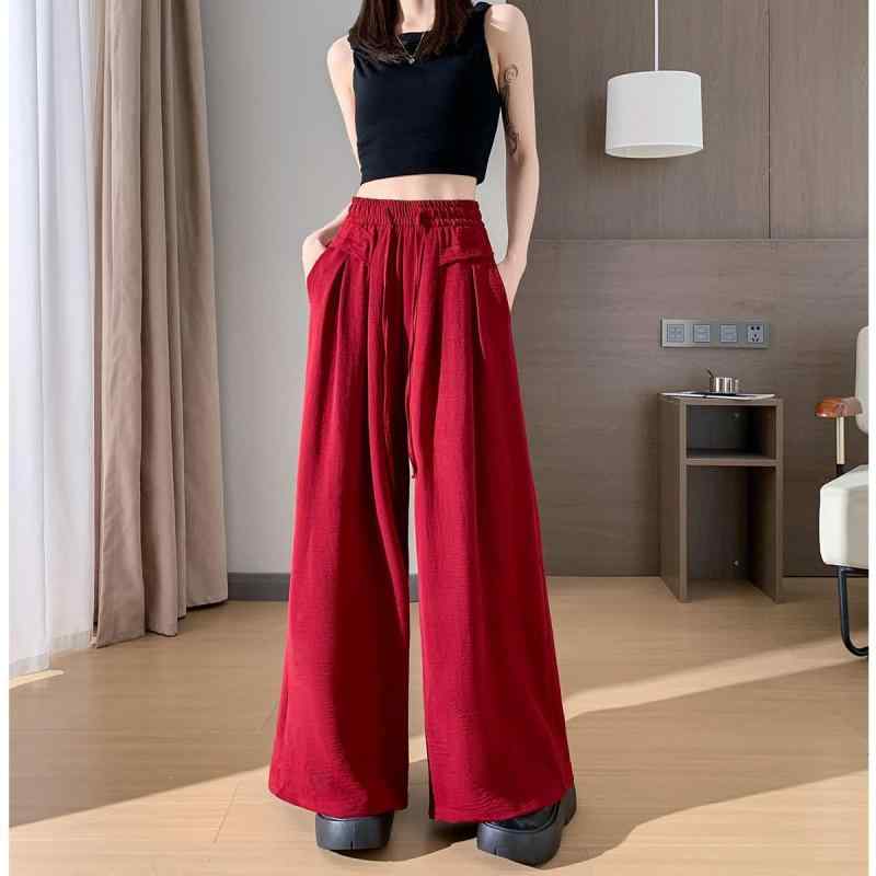 パンツ レディース 春夏 ワイド テーパードパンツ 麻混 高見え ゆる感 高齢者向け リラックスパンツ イ..