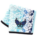 ANNA SUI (アナスイ)大判 タオルハンカチ(28cm)バタフライアップリケ (ブルー) 婦人 レディース タオル ハンドタオル 109307-0013-...