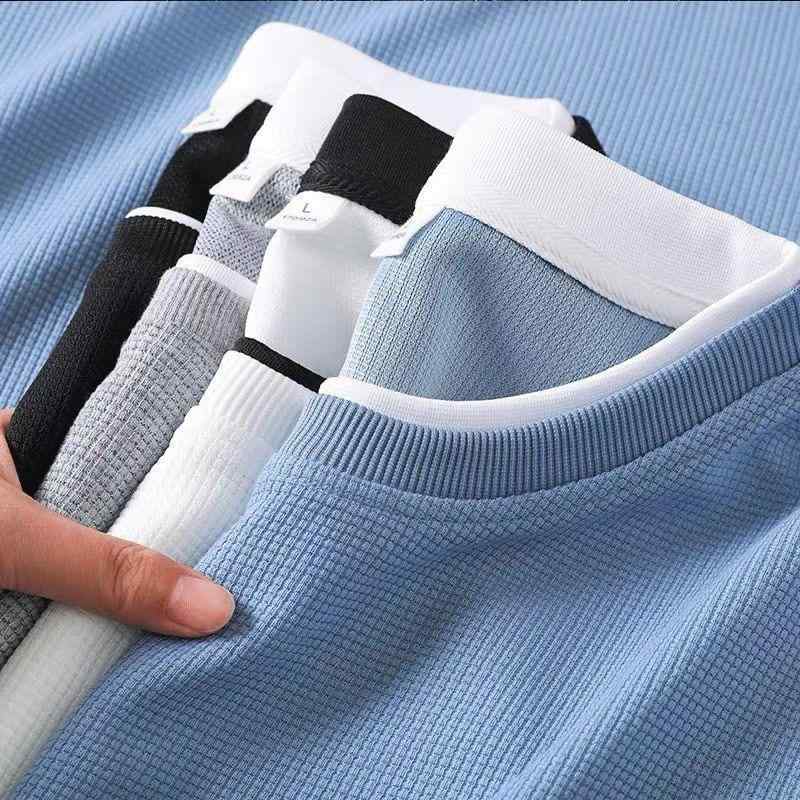 スウェット メンズ 春秋用 長袖Tシャツ 丸首 無地 切り替え ドロップショルダー オーバーサイズ カジュアル 普段使い ブラック グレー ブルー ベージュ ポリエステル