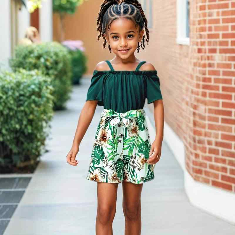 子供服 女の子 花柄プリント オールインワン ショートパンツ ポリエステル混紡 3歳 4歳 5歳 6歳 7歳 8..