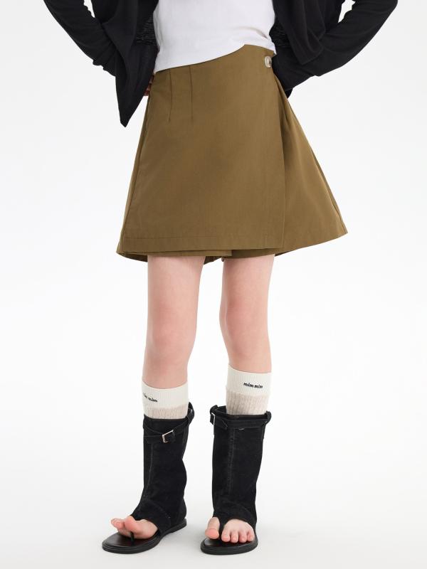 スカート キッズ 子供服 女の子 サイドスリット スカート付きパンツ Aラインスカート カジュアル 短パ..