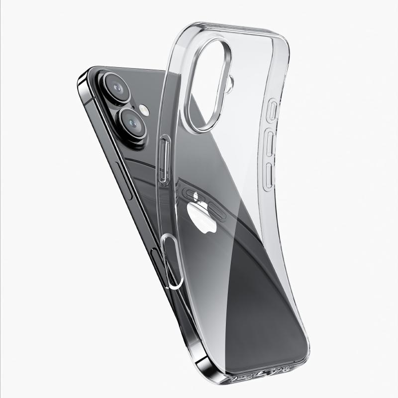 NIMASO iPhone 16 用 クリア ケース 透明 ソフト スマホケース 米軍MIL規格 衝撃吸収 TPU素材 薄型 カバー 黄ばみにくい いphone16用ケース ワイヤレス充電対応（清水シリーズ）