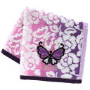 ANNA SUI (アナスイ)大判 タオルハンカチ(28cm)バタフライアップリケ (パープル) 婦人 レディース タオル ハンドタオル 109307-0013...