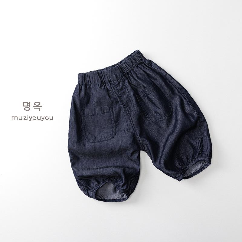 子供服 パンツ 男女兼用 ベビー キッズ 蚊除け 7分丈 薄手 デニム風 夏物 80cm 90cm 100cm 110cm 120cm..