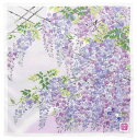 山本仁商店(YamamotoJin) 友禅刺繡ハンカチ 藤棚 Cパープル 【1857-C】 和柄 優美 日本製
