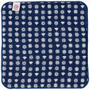 正和(Showa) タオル ハンカチ ZAPP こま 紺 約縦23.5×横23.5cm 和モダン 綿100% 日本製