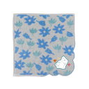 ムーミン MOOMIN 花畑おさんぽ ムーミン タオルハンカチ ブルー リボーンコットン フルフィーコットンガーゼパイル 47-2780070 約25×25cm