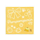 タオル美術館(Towel Museum) サンリオ ビッグリボン ポムポムプリン タオルハンカチ YN イエロー イニシャルN 28-2030072 約25×25cm
