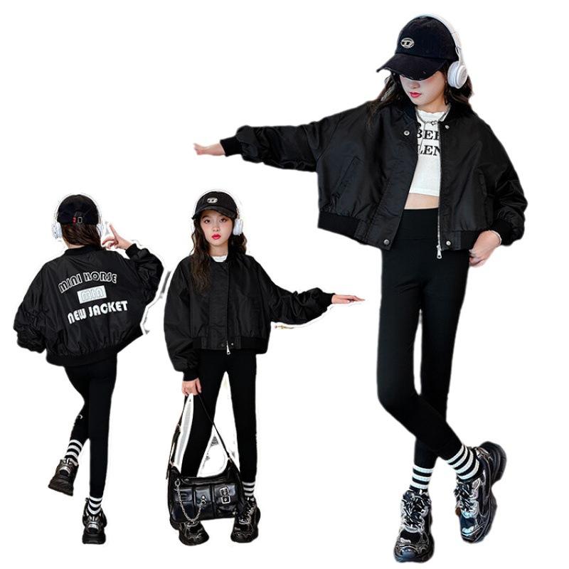 子供用ジャケット キッズ ガールズ 野球服 ブルゾン ジャンパー 中綿入り 厚手 秋冬 カジュアル かわい..