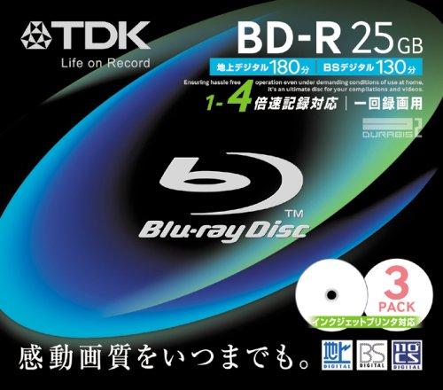 TDK 録画用ブルーレイディスク 25GB BD-R(1回録画用) 4X ホワイトワイドプリンタブル TDK 録画用ブルーレイディスク 25GB BD-R(1回録画用) 4X ホワイトワイドプリンタブル