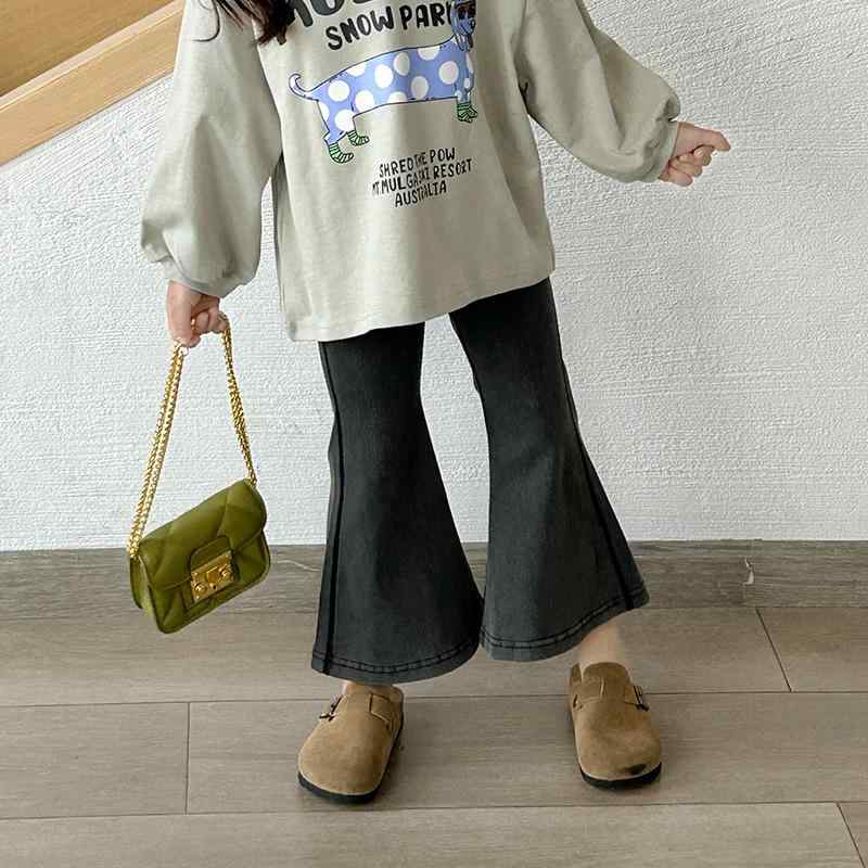 子供服 パンツ 女の子 ベルボトム デニム ジーンズ ズボン ボトムス ガールズ 女児 ベビー キッズ 幼児..