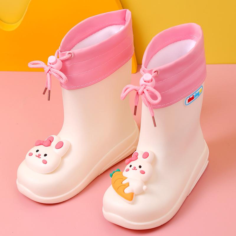 雨靴 キッズ レインブーツ 子供用 ベビー 防水 滑り止め PVC かわいい 立体 漫画 キャラクター ピンク ..