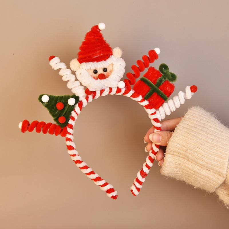 ヘアアクセサリー レディース クリスマス ヘアフープ ヘアバンド かわいい トナカイ サンタクロース クリスマスツリー 手作り 樹脂 カチューシャ パーティー ...