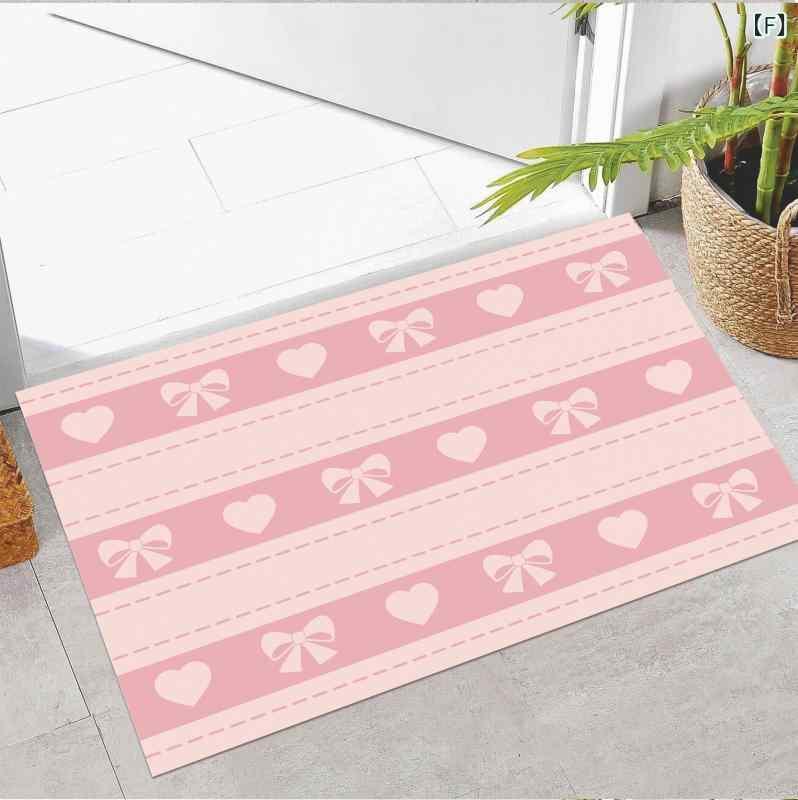 マット バスマット 玄関マット 再生繊維 蝶結び かわいい 韓国風 INS 滑り止め付き 耐久性 吸水性 カット可能 リビング ベッドルーム 書斎 浴室 キッチン バルコニー