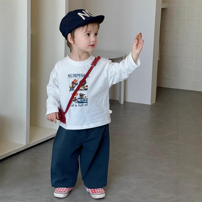 子供用セットアップ ベビー服 春秋 長袖Tシャツ 長ズボン 上下2点セット 綿95% カートーン柄 韓国風 73..
