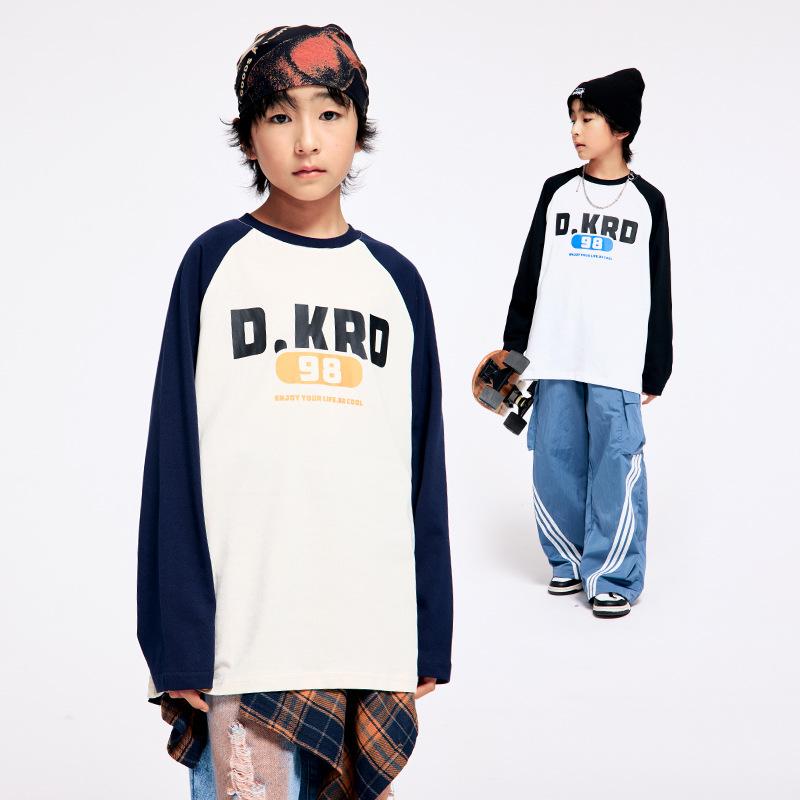 Tシャツ キッズ 子供服 長袖Tシャツ 切り替え 春秋 男女兼用 コットン 吸湿速乾 130 140 150 160