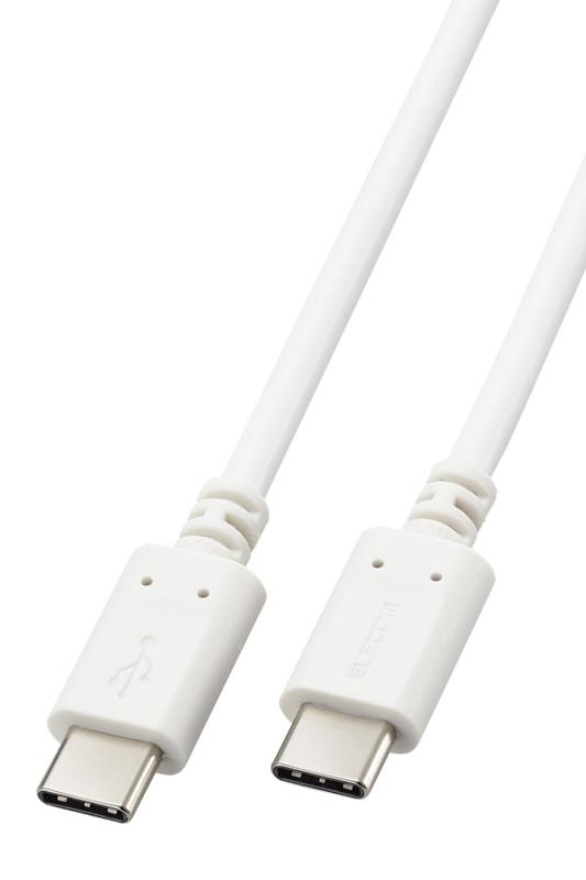 エレコム USB Type-C ケーブル [ USB-C &amp; USB-C ] 60W USB PD対応 2.0 【 Macbook iPad Xperia Galaxy AQUOS OPPO Pixel 等対応】 ホワイト MPA-CCEC10