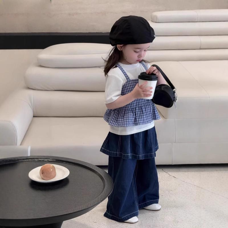 子供服 ガールズ デニムスカート付きパンツ ベビー服 女の子 夏物 ズボン付きスカート 韓国子供服 90 1..