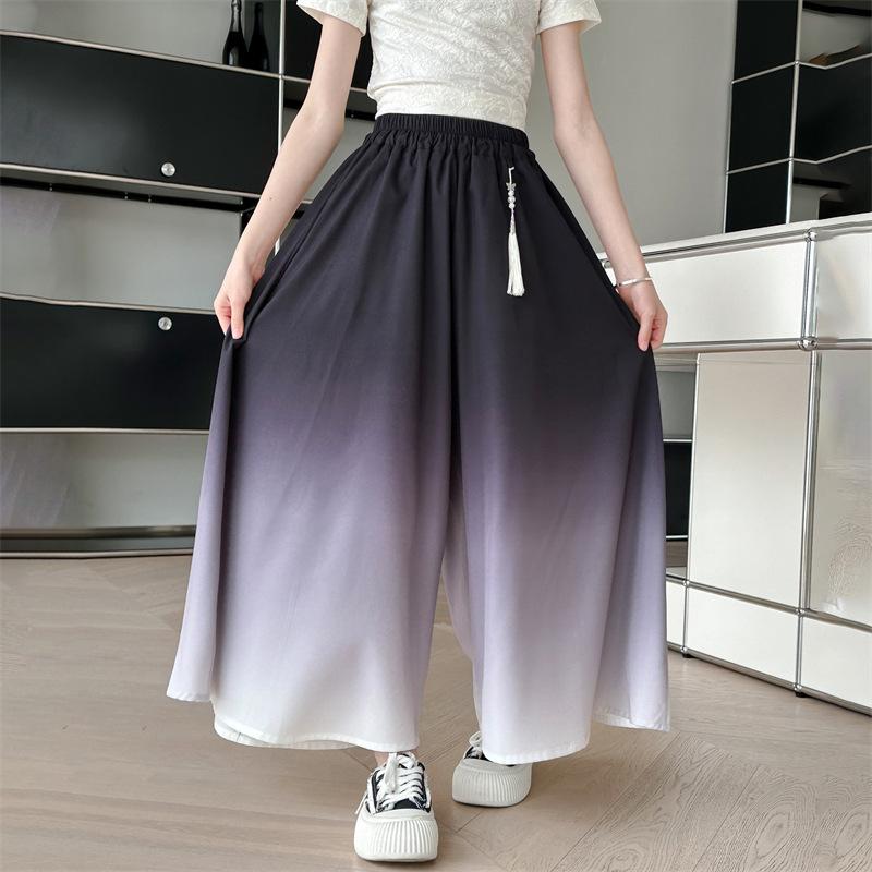 子供服 パンツ付きスカート ガールズ 接触冷感 薄手 ロングパンツ 8歳以上 140cm以上 Gradation 渐变 ..