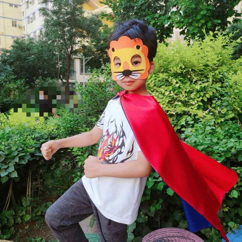 子供用 ハロウィン コスチューム 動物 アニマル マスク付き ケープ 頭飾り セット 幼稚園 保育園 学校 ..