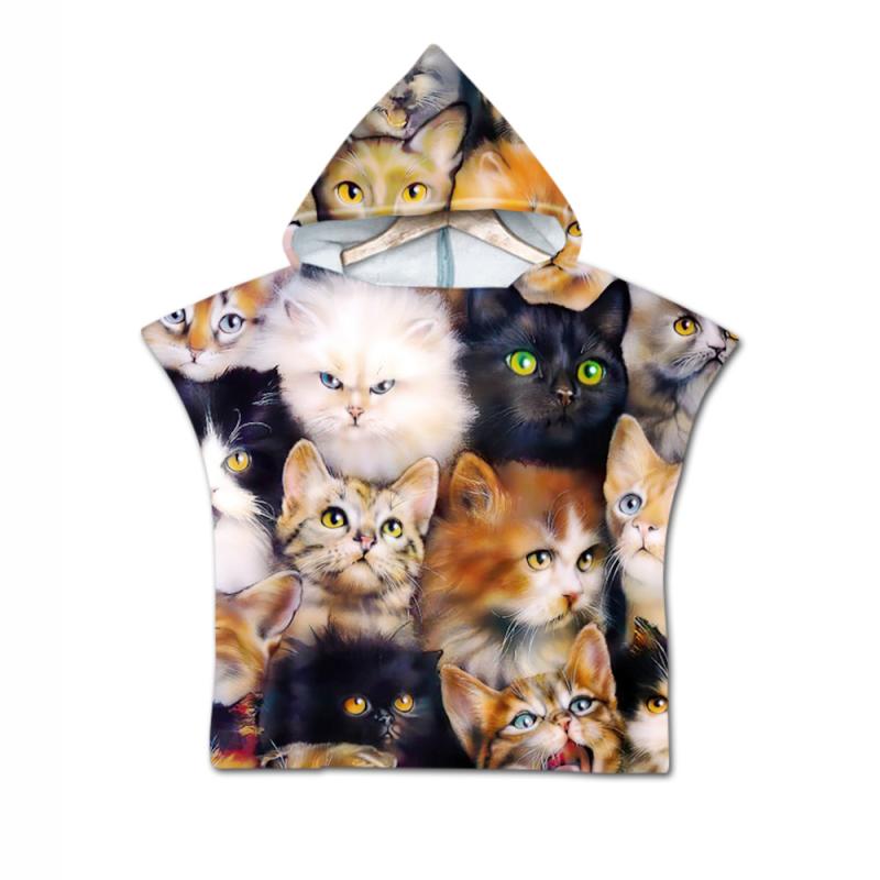 キッズ バスローブ ポンチョ フード付き バスタオル 超細繊維 かわいい カートーン プリント 吸水速乾 ..