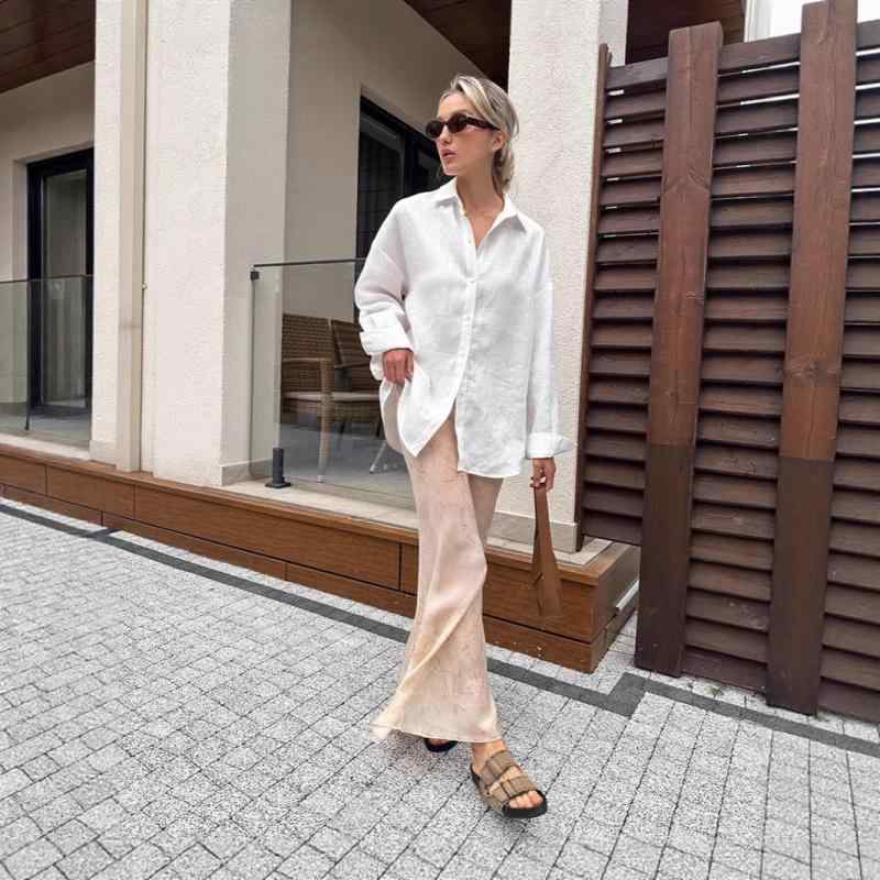 シャツ レディース 無地 長袖 開襟 カーディガン ポリエステル 普段使い 通勤 オフィス カジュアル ピンク系 ブルー ホワイト S M L XL 春夏(4)