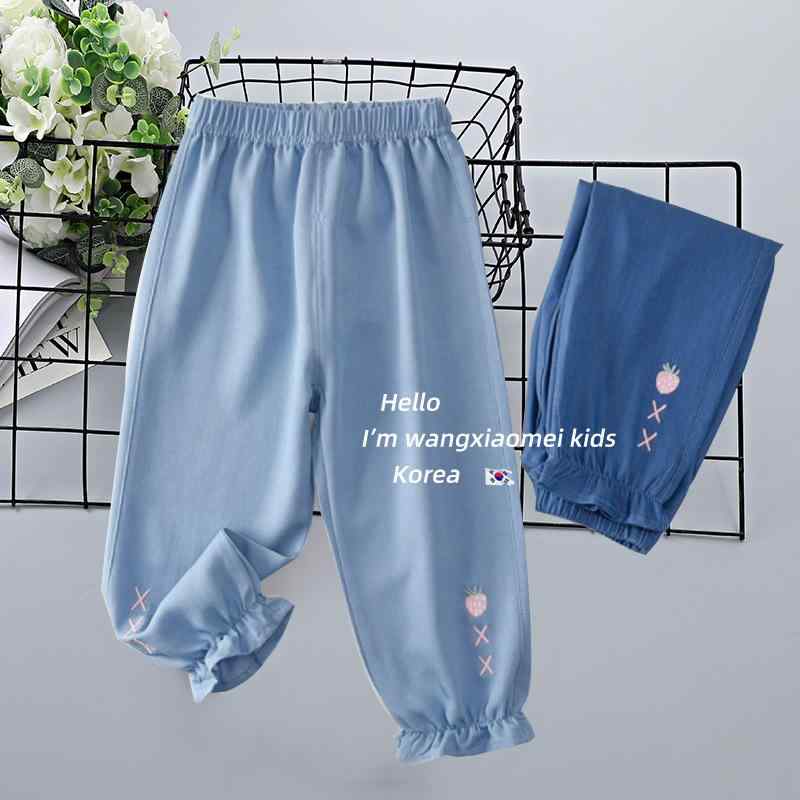 子供服 パンツ 女の子 ズボン デニム ロングパンツ 薄手 春夏 接触冷感 ウエストゴム 90cm 100cm 110cm..