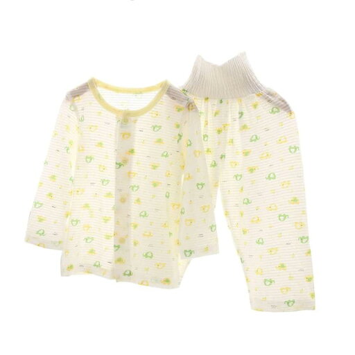 ベビー服 パジャマ春夏秋服薄手綿腹巻上下セット前開き長袖男の子女の子部屋着子供服メッシュ総柄 ベビー服 パジャマ春夏秋服薄手綿腹巻上下セット前開き長袖男の子女の子部屋着子供服メッシュ総柄