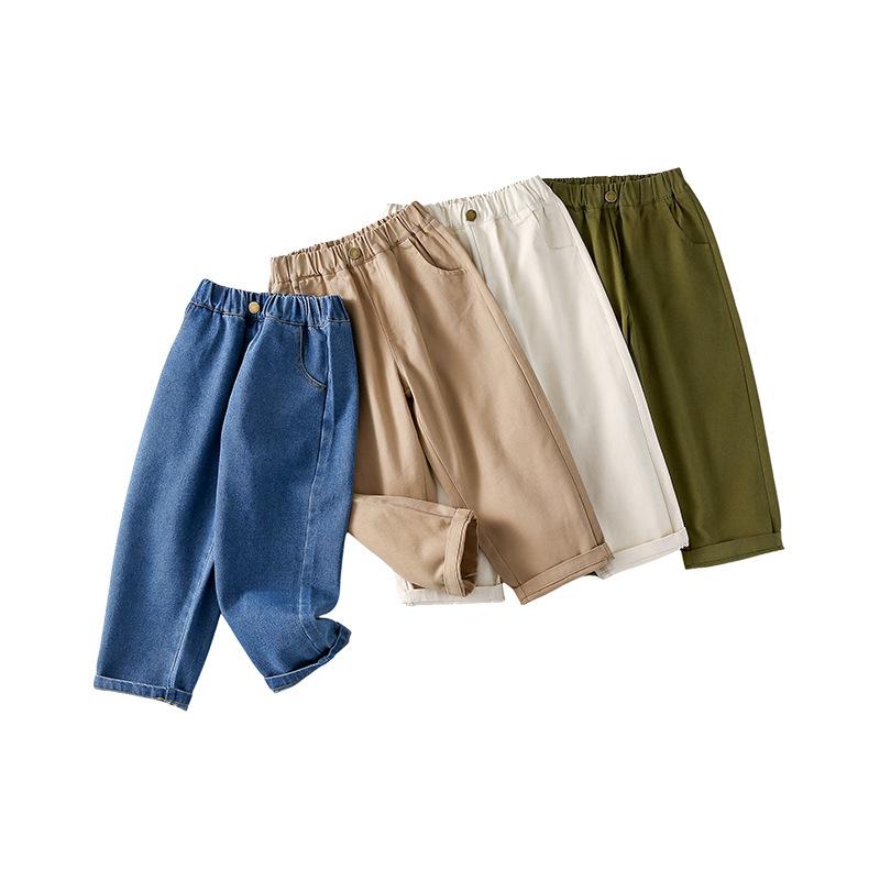 子供用パンツ 春秋 休闲パンツ デニムパンツ ブルージーンズ 男の子 女の子 中大儿童 普段使い スポー..