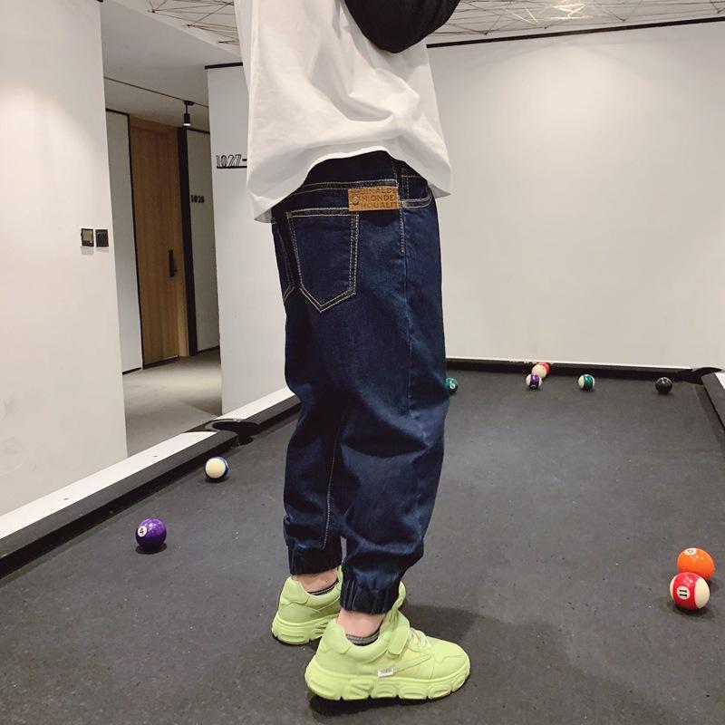 子供用ジーンズ 男の子 デニム ロングパンツ 春秋冬 中厚手 ウエストゴム ゆったり 100~170cm