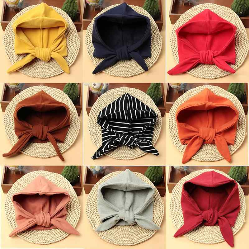 ニット帽 ベビー キッズ 秋冬 ボーダー柄 コットン 防寒 耳当て付き 帽子 子供 赤ちゃん 1歳 2歳 4歳 5歳 6歳(4)