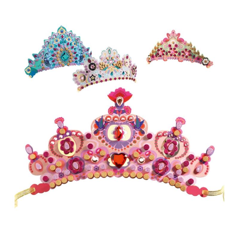 DJECO ジェコ DIY ライク ア プリンセス 工作キット シール 王女 ティアラ 紙工作 クラフト セット 4歳 5歳 6歳 女の子 入学祝い 小学生 プレゼント ギフト おもちゃ 子供 キッズ 誕生日 夏休み (D