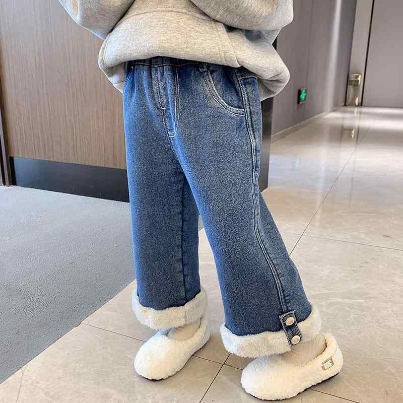 子供服 デニムパンツ ガールズ 裏起毛 秋冬 厚手 暖パン ベビー服 冬 ワイドレッグパンツ コーデュロイ..