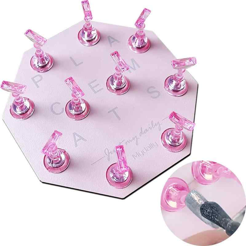 Hamth9 ネイルチップスタンド ネイルスタンド ネイル台 練習用 サロンツール ネイル道具 磁気 10個付