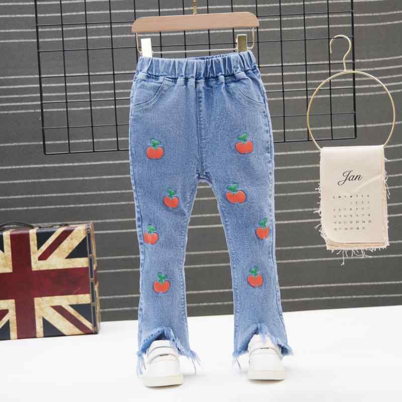 子供服 ジーンズ 女の子 ストレッチ デニムパンツ ロングパンツ 小学生 幼稚園児 ウエストゴム 春物 90..