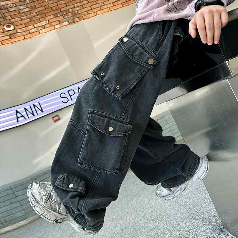 子供用ジーンズ 男の子 春秋 中大 детский 春物 カジュアルパンツ ボーイズ 春 工装パンツ ワークパン..