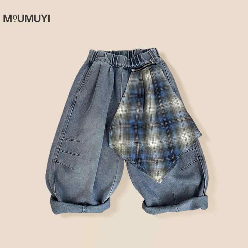 子供用ジーンズ 秋物 ジーパン 長ズボン ベビー キッズ デニムパンツ 綿混紡 普段着 ブルー