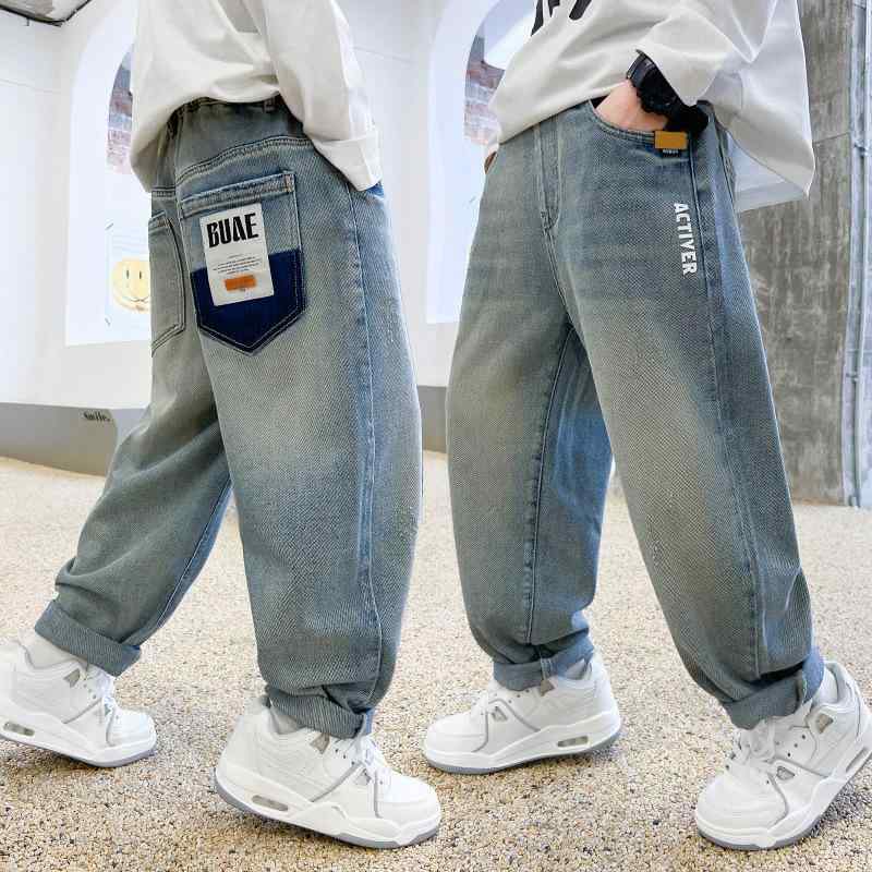 キッズ 男の子 デニムパンツ ロングパンツ 春秋 中厚手 コットン 120cm 130cm 140cm 150cm 160cm 170cm