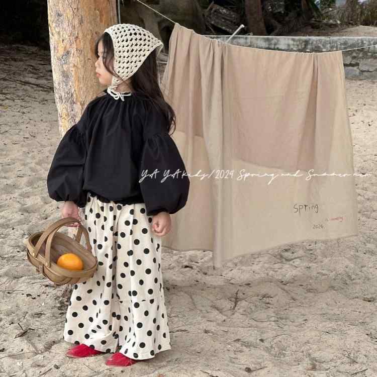 子供服 パンツ 女の子 春物 チュールスカート付き ドット柄 コットン 100 110 120 130 140 かわいい ガールズ ボトムス 普段着 おしゃれ
