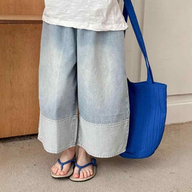 子供用ジーンズ ゆったり デニムパンツ 春夏 男女兼用 ミドルウエスト ゴムウエスト 100cm 110cm 120cm..