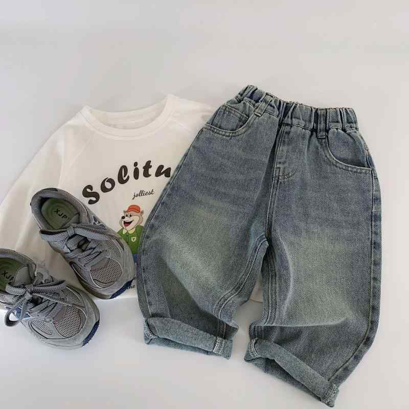 子供用ジーンズ キッズ 男女兼用 コットン デニムパンツ ロングパンツ 普段使い 春秋 90cm 100cm 110cm..