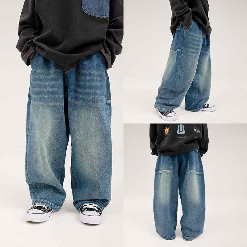 子供用ジーンズ ストレート ジーパン デニムパンツ ロングパンツ ボーイズ ガールズ キッズ 男の子 女..