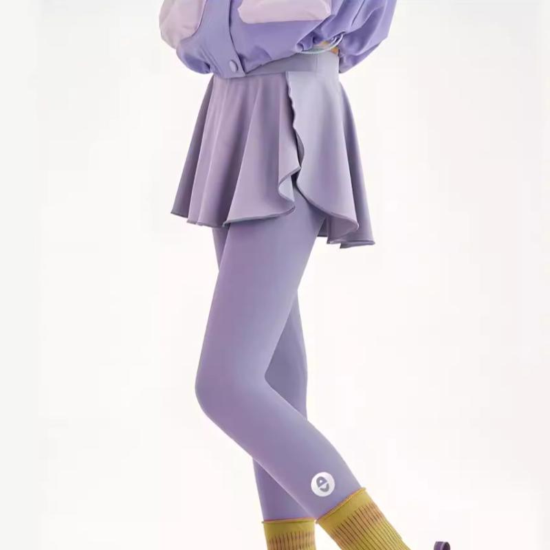 スカート付きパンツ ガールズ 速乾性 ロングパンツ 春夏 UVカット 接触冷感 通気性 高学年 女児 スポー..