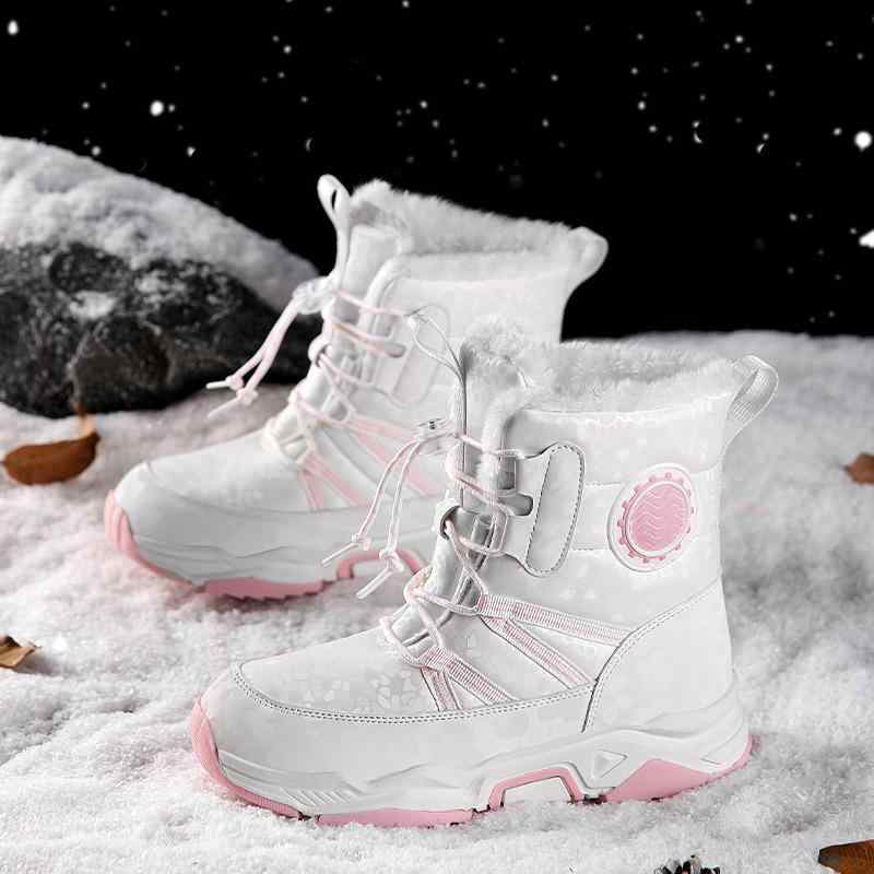 スノーブーツ キッズ 女の子 子供 裏起毛 暖かい 防寒 ショートブーツ 白 ピンク 黒 人工皮革 カジュアル