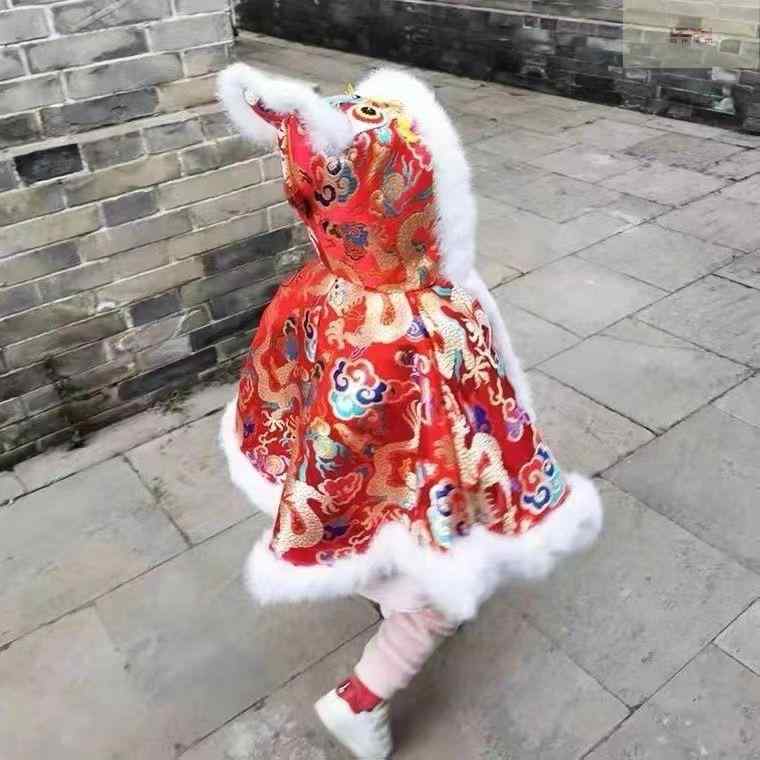 楽天トミーショップ 楽天市場店ベビー ポンチョ ケープ 冬 厚手 兔毛 虎柄 刺繍 フード付き 赤ちゃん 防寒 日本製 絹 1歳 2歳 3歳 かわいい