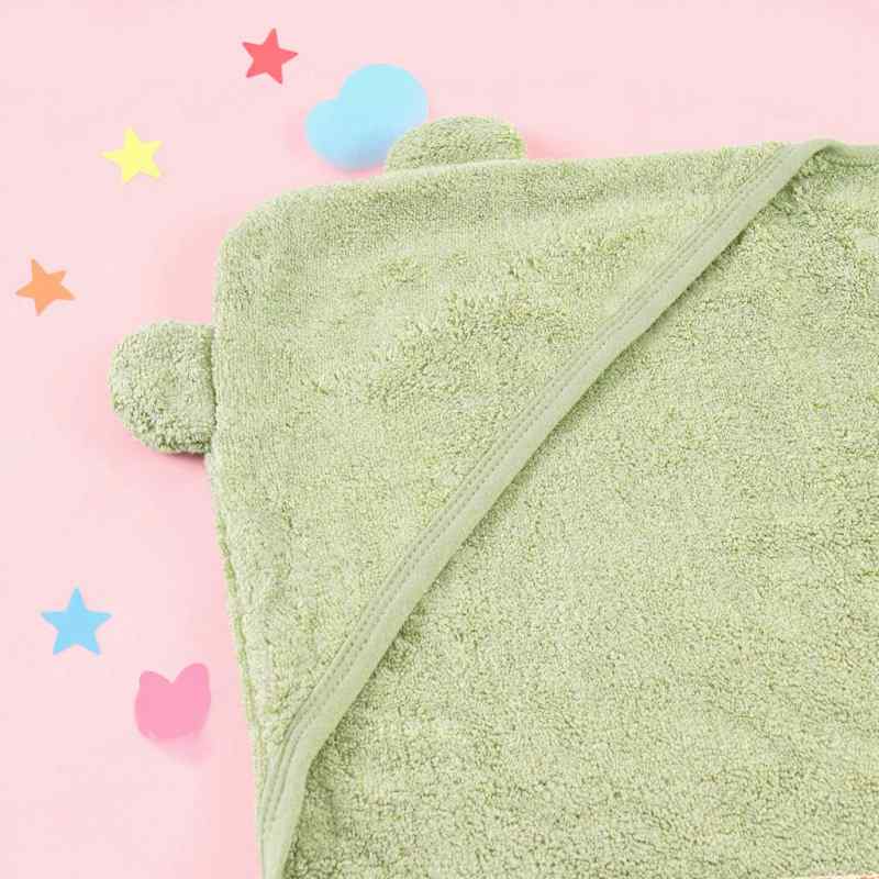 ベビー 帽子付き 速乾 ポンチョ かわいい 竹繊維 バスタオル 吸水性 快適 コーラルベルベット オレンジ..