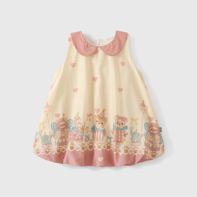 ワンピース キッズ 女の子 夏物 ベビー ドール ランタン キャミソールスカート かわいい A類 コットン ..
